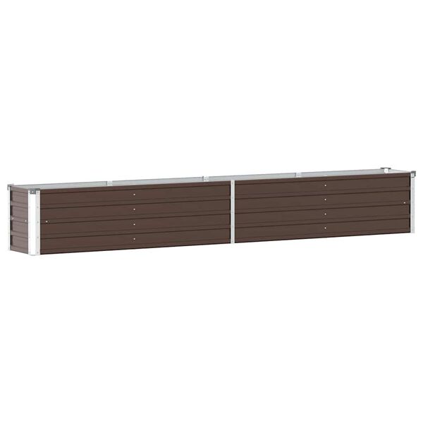 vidaXL Garden Raised Bed Galvanised Steel 320x40x45 cm Brown