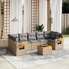 vidaXL 8 Piece Garden Sofa Set with Cushions Beige Poly Rattan