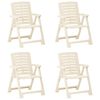 vidaXL Garden Chair | Set of 4 | White | Plastic | Foldable | Garden Chair