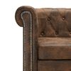 vidaXL L-shaped Chesterfield Sofa Artificial Suede Leather Brown