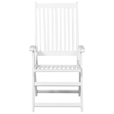 vidaXL Folding Dining Chairs 2 pcs Solid Acacia Wood White