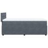 vidaXL Box Spring Bed with Mattress Dark Grey King Single Velvet