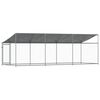 vidaXL Dog Cage with Roof and Door Grey 6x2x2 m Galvanised Steel