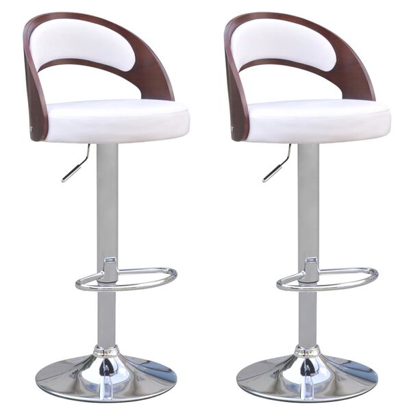 vidaXL Bar Stools 2 pcs with Bentwood Frame Artificial Leather