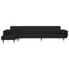 vidaXL L-shaped Sofa Bed Black 275x140x70 cm Velvet