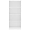 vidaXL 4-Tier Book Cabinet White 60x24x142 cm Engineered Wood