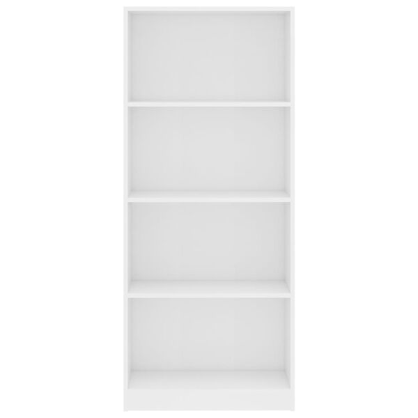 vidaXL 4-Tier Book Cabinet White 60x24x142 cm Engineered Wood