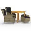 vidaXL 5 Piece Garden Dining Set Brown