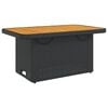 vidaXL Garden Table Black 90x55x71 cm Poly Rattan and Acacia Wood