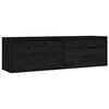 vidaXL Wall Cabinets 2 pcs Black 60x30x35 cm Solid Pinewood