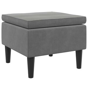 vidaXL Stool with Wooden Legs Dark Grey Velvet