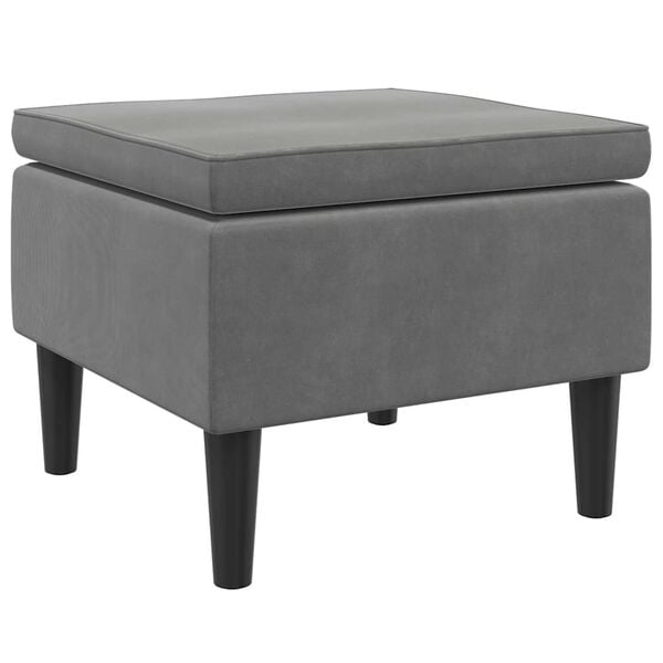 vidaXL Stool with Wooden Legs Dark Grey Velvet