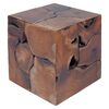 vidaXL Stool | Set of 4 | Brown | Solid Teak | Medium | Modular | Stool | Square