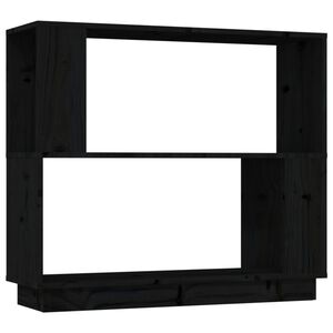 vidaXL Book Cabinet/Room Divider Black 80x25x70 cm Solid Wood Pine