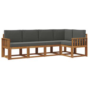 vidaXL Outdoor Sofa Set 5 pcs Natural and Anthracite