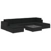 vidaXL 7 Piece Garden Lounge Set with Cushions Poly Rattan Black