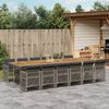 vidaXL 13 Piece Garden Dining Set with Cushions Grey Poly Rattan