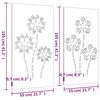 vidaXL Garden Wall Decorations 2pcs 105x55cm Corten Steel Flower Design
