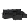 vidaXL 6 Piece Garden Sofa Set with Cushions Black Poly Rattan