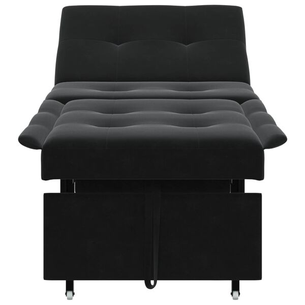 vidaXL Sofa Bed Black 194 x 67 x 82 cm Velvet