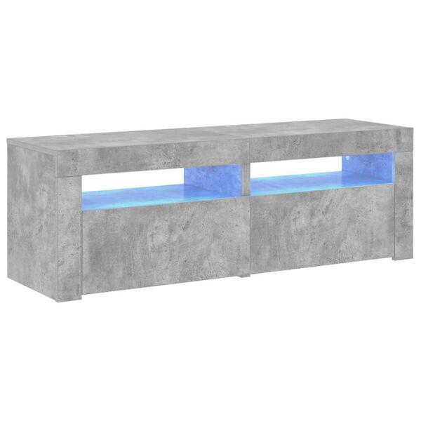 vidaXL TV Cabinet with LED Lights Concrete Grey 120x35x40 cm