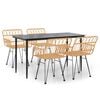vidaXL 5 Piece Garden Dining Set Poly Rattan