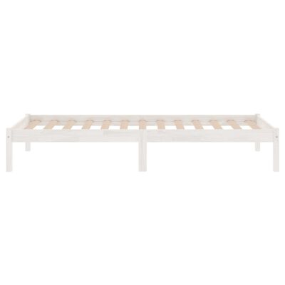 vidaXL Bed Frame White Solid Wood 90x190 cm Single