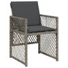 vidaXL 9 Piece Garden Dining Set with Cushions Grey Poly Rattan