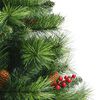 vidaXL Artificial Hinged Christmas Tree with Cones and Berries 150 cm