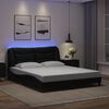 vidaXL Bed Frame with LED without Mattress "Hvar" Black 152x203 cm