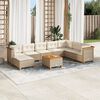 vidaXL 9 Piece Garden Sofa Set with Cushions Beige Poly Rattan