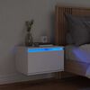 vidaXL Wall-mounted Bedside Cabinet with LED Lights White