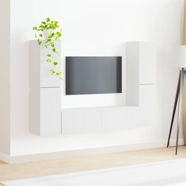 vidaXL TV Cabinet Set 6 pcs White Engineered Wood