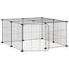 vidaXL 12-Panel Pet Cage with Door Black 70x70x35 cm Steel