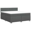vidaXL Box Spring Bed with Mattress Dark Grey 137 x 190 cm Fabric