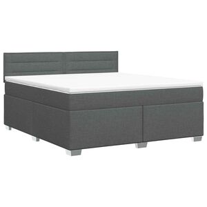 vidaXL Box Spring Bed with Mattress Dark Grey 137 x 190 cm Fabric