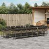 vidaXL 17 Piece Garden Dining Set with Cushions Grey Poly Rattan