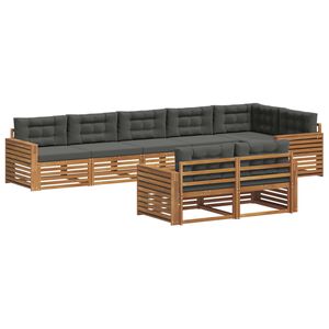 vidaXL Outdoor Sofa Set 8 pcs Natural and Anthracite