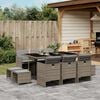 vidaXL 11 Piece Garden Dining Set with Cushions Grey Poly Rattan