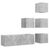 vidaXL 5 Piece TV Cabinet Set Concrete Grey Engineered Wood (804495+801485)