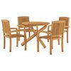 vidaXL 5 Piece Garden Dining Set Solid Wood Teak