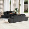 vidaXL Garden Sofa Set with Storage 7 pcs Black Poly rattan