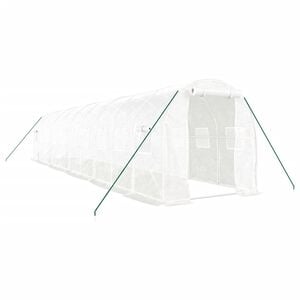 vidaXL Greenhouse with Steel Frame White 20 m&sup2; 10x2x2 m