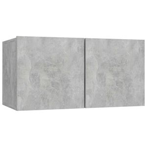vidaXL TV Cabinet | Concrete grey | Engineered wood | TV Cabinet | Rectangular