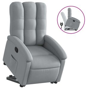vidaXL Stand up Massage Recliner Chair Light Grey Fabric