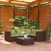 vidaXL 5 Piece Garden Lounge Set with Cushions Poly Rattan Brown