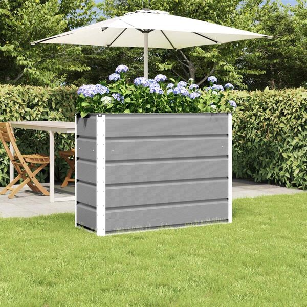 vidaXL Planter Light Grey 100 x 40 x 75 cm Steel