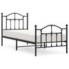 vidaXL Metal Bed Frame without Mattress with Footboard Black 90x190cm