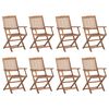 vidaXL Folding Outdoor Chairs with Cushions 8 pcs Solid Wood Acacia