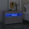 vidaXL Bedside Cabinet & LED Lights Concrete Grey 60x35x40 cm